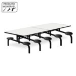 Mesa p/ Refeitório Fixo 10 Lugares MDP BRANCO DE 25 MM 50046 MÓVEIS JINFLEX Fixo 7