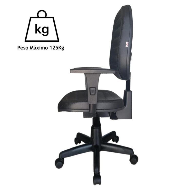 Cadeira Diretorzinha Back System Costurado C/ Braços Reguláveis – Cor Preto 32996 MÓVEIS JINFLEX Diretorzinha 5