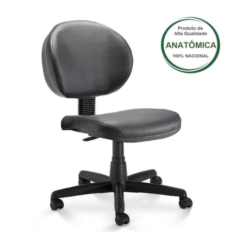 Cadeira Escritório Executiva PLUS LISA S/ BRAÇOS – COR PRETO 32976 MÓVEIS JINFLEX Executiva 2