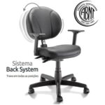 Cadeira Executiva BACK SYSTEM OPERATIVA c/ Braços Reguláveis – CORINO PRETO 32987 MÓVEIS JINFLEX Executiva 9