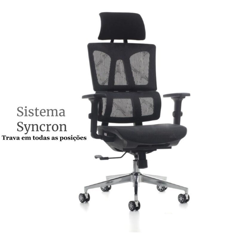 Cadeira Presidente Tela MK – 4011 – COR PRETO 30038 MÓVEIS JINFLEX Cadeira de Tela 2