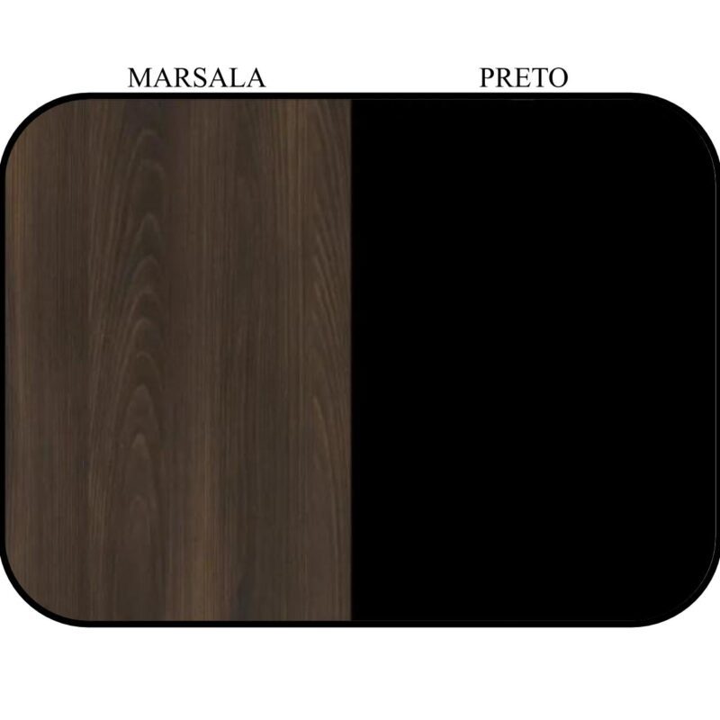 Mesa Escritório 1,50×0,60m – C/ 02 Gavetas MARSALA / PRETO – 23473 MÓVEIS JINFLEX Linha 30 mm 7