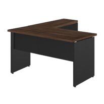 Mesa em “L” (Mesa 1,50m + Mesa Auxiliar) – S/ GAVETAS MARSALA / PRETO – 23476 MÓVEIS JINFLEX Linha 30 mm