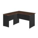 Mesa em “L” (Mesa 1,50m + Mesa Auxiliar) – S/ GAVETAS MARSALA / PRETO – 23476 MÓVEIS JINFLEX Linha 30 mm 8