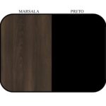 Mesa em “L” (Mesa 1,50m + Mesa Auxiliar) – S/ GAVETAS MARSALA / PRETO – 23476 MÓVEIS JINFLEX Linha 30 mm 11