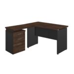 Mesa Escritório em “L” c/ Gaveteiro 1,50×1,50m MARSALA/PRETO – 23480 MÓVEIS JINFLEX Linha 30 mm 7