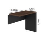 Mesa AUXILIAR SIMPLES 30mm – 0,90×0,45m MARSALA / PRETO – 51016 MÓVEIS JINFLEX Linha 30 mm 8