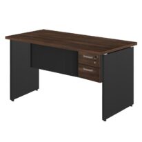 Mesa Escritório 1,70×0,60m – C/ 02 Gavetas MARSALA / PRETO – 23475 MÓVEIS JINFLEX Linha 30 mm