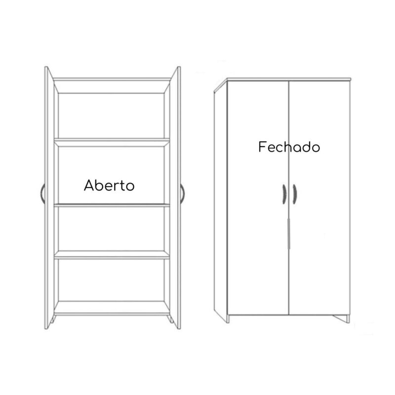 Armário Alto Fechado com 02 Portas – 1,59X0,80X0,42m – PMD – COR PRETO – 44106 MÓVEIS JINFLEX JOB 15 mm 4