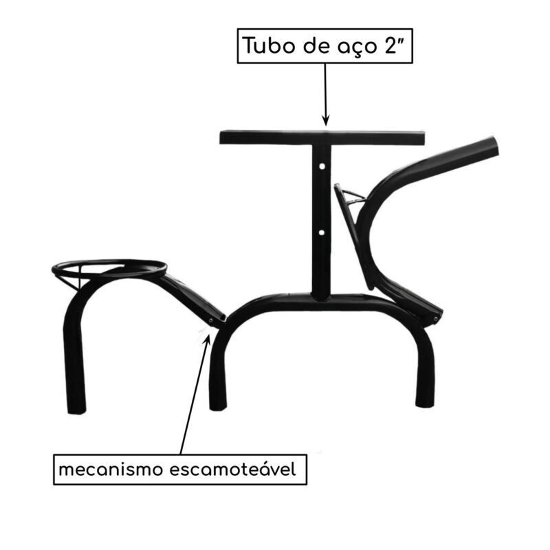 Mesa p/ Refeitório ESCAMOTEÁVEL 06 Lugares – MDP BRANCO DE 25 MM 50051 MÓVEIS JINFLEX Escamoteável 3