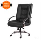 Cadeira Presidente ULTRA Giratória Cromada – ENJOY – Cor Preto – 32961 MÓVEIS JINFLEX Presidente 8