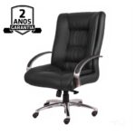 Cadeira Presidente ULTRA Giratória Cromada – ENJOY – Cor Preto – 32961 MÓVEIS JINFLEX Presidente 9