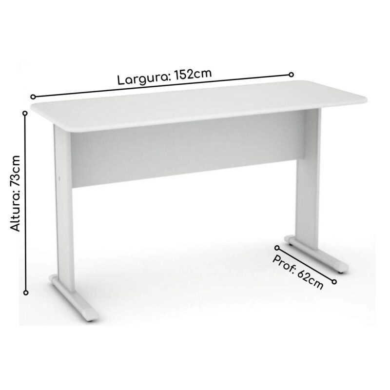 Mesa Escritório 1,52×0,62m com GAVETAS CINZA/CINZA – 43082 MÓVEIS JINFLEX JOB 15 mm 5