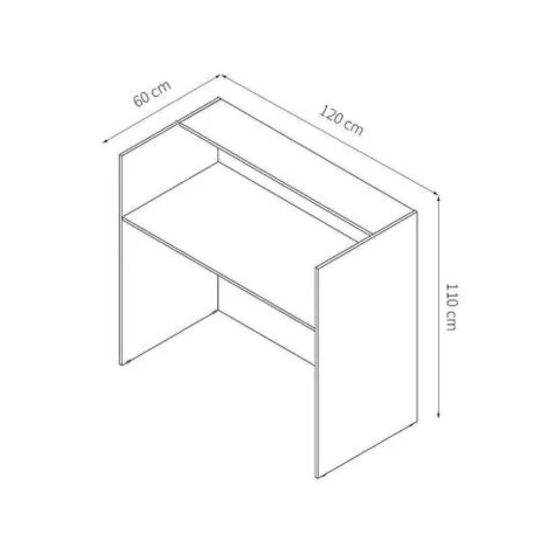 Balcão de Atendimento 1,20×0,60m- s/ Gavetas – NEW CITY – Cor Branco – 63093 MÓVEIS JINFLEX JOB 15 mm 4