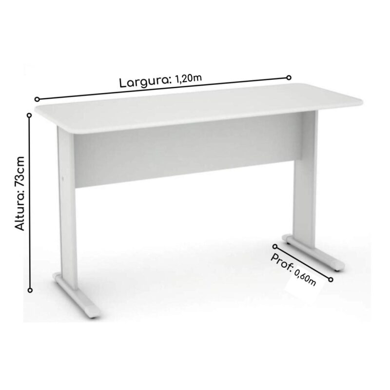 Mesa Escritório 1,20×0,60m – c/ Gavetas CINZA/CINZA – 43084 MÓVEIS JINFLEX JOB 15 mm 5