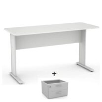 Mesa Escritório 1,20×0,60m – c/ Gavetas CINZA/CINZA – 43084 MÓVEIS JINFLEX JOB 15 mm