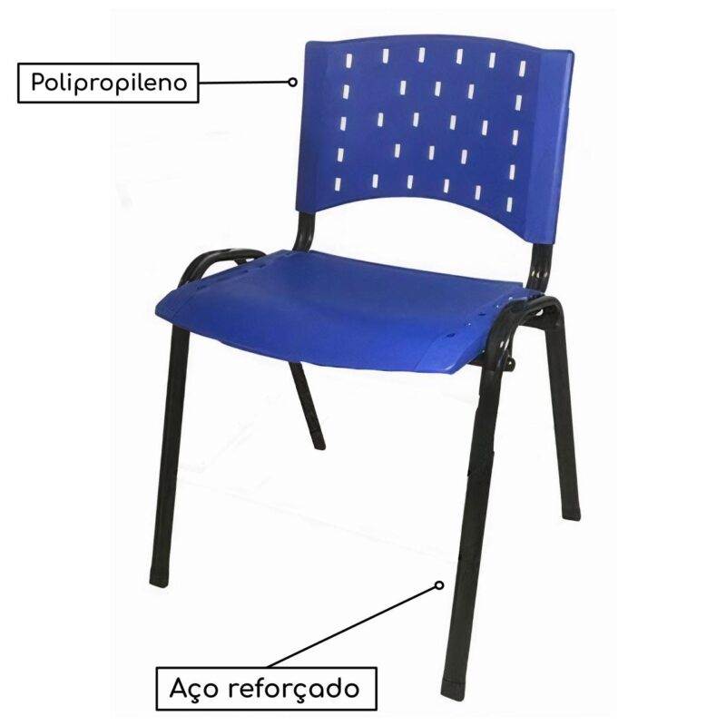 Cadeira Plástica 04 Pés – AZUL – (Polipropileno) – 31205 MÓVEIS JINFLEX Plástica 5