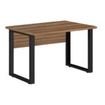 Mesa Escritório PÉ QUADRO 1,50×0,60m -S/ Gavetas – NOGAL SEVILHA/PRETO – 24472 MÓVEIS JINFLEX Linha 40 mm 6