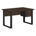 Mesa Escritório PÉ QUADRO 1,50×0,60m – C/ Gavetas – MARSALA/PRETO – 25473 MÓVEIS JINFLEX Linha 30 mm 7