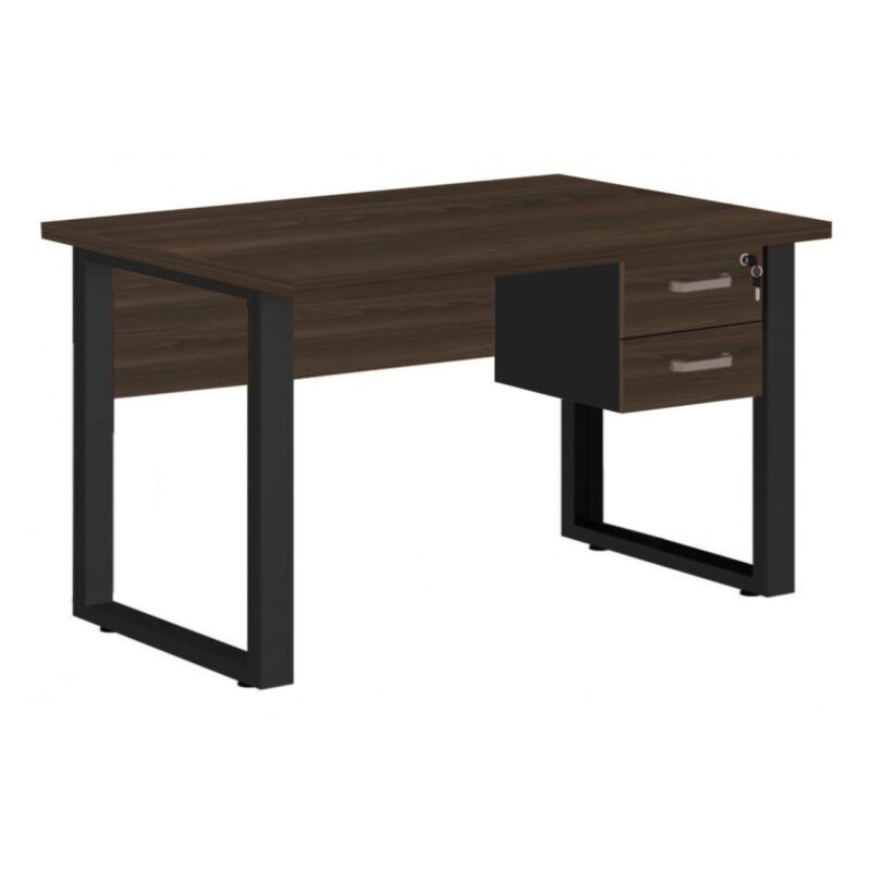 Mesa Escritório PÉ QUADRO 1,50×0,60m – C/ Gavetas – MARSALA/PRETO – 25473 MÓVEIS JINFLEX Linha 30 mm 2