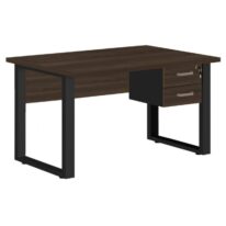 Mesa Escritório PÉ QUADRO 1,70×0,70m – C/ Gavetas – MARSALA/PRETO – 25475 MÓVEIS JINFLEX Linha 30 mm