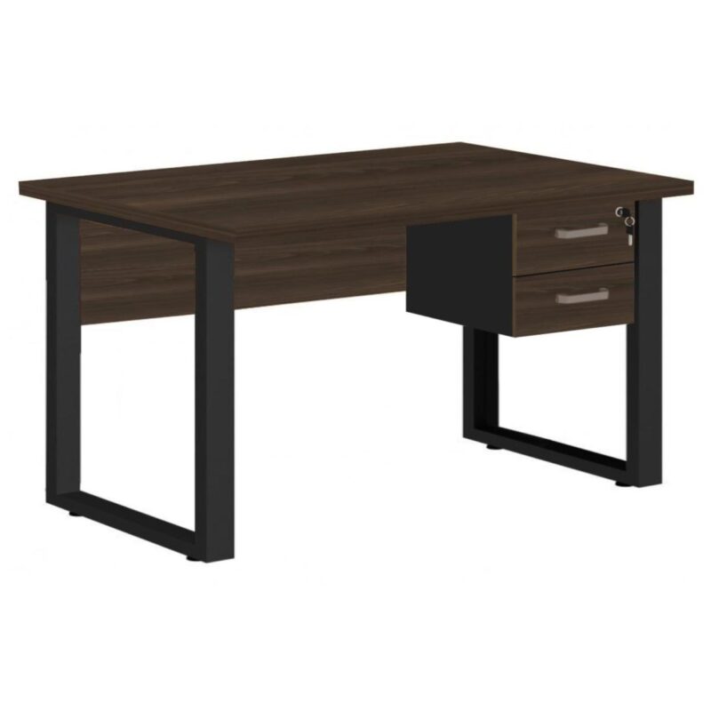 Mesa Escritório PÉ QUADRO 1,70×0,70m – C/ Gavetas – MARSALA/PRETO – 25475 MÓVEIS JINFLEX Linha 30 mm 2