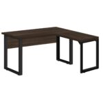 Mesa em L (Mesa 1,50m + Mesa Auxiliar) – S/ Gavetas MARSALA/PRETO – 25476 MÓVEIS JINFLEX Linha 30 mm 7