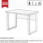 Mesa Escritório PÉ QUADRO – 1,20×0,60m – S/ Gavetas – NOGAL SEVILHA/PRETO – 24469 MÓVEIS JINFLEX Linha 40 mm 9