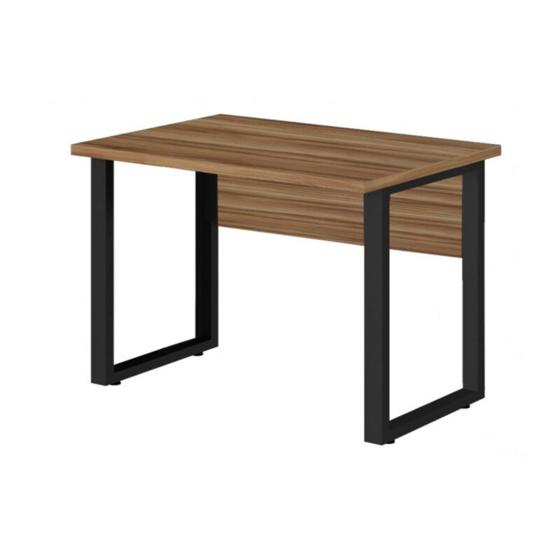 Mesa Escritório PÉ QUADRO 1,70×0,70m -S/ Gavetas – NOGAL SEVILHA/PRETO – 24474 MÓVEIS JINFLEX Linha 40 mm 3