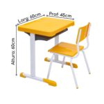 Kit Escolar Individual – (Mesa e Cadeira) – INFANTIL 03 a 06 Anos COR AMARELO – 41087 MÓVEIS JINFLEX Infantil 8