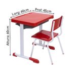 Kit Escolar Individual – (Mesa e Cadeira) – INFANTIL 03 a 06 Anos COR VERMELHO – 41090 MÓVEIS JINFLEX Conjunto Escolar 8