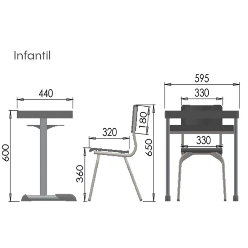 Kit Escolar Individual VERDE Mesa e Cadeira INFANTIL 03 a 06 Anos COR VERDE – 41088 MÓVEIS JINFLEX Infantil 6