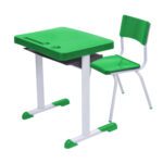 Kit Escolar Individual VERDE – (Mesa e Cadeira) – JUVENIL 06 a 09 Anos COR VERDE – 41084 MÓVEIS JINFLEX Conjunto Escolar 7