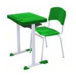 Kit Escolar Individual VERDE – (Mesa e Cadeira) – ADULTO – – COR VERDE – 40084 MÓVEIS JINFLEX Conjunto Escolar 6