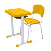 Kit Escolar Individual AMARELO – (Mesa e Cadeira) – ADULTO – – COR AMARELO – 40083 MÓVEIS JINFLEX Adulto