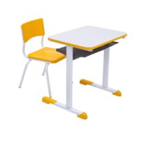 Kit Escolar Individual AMARELO – (Mesa e Cadeira) – INFANTIL – MDF – COR AMARELO – 40088 MÓVEIS JINFLEX Infantil