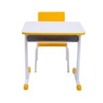 Kit Escolar Individual AMARELO – (Mesa e Cadeira) – JUVENIL – MDF – COR AMARELO – 40094 MÓVEIS JINFLEX Conjunto Escolar 7