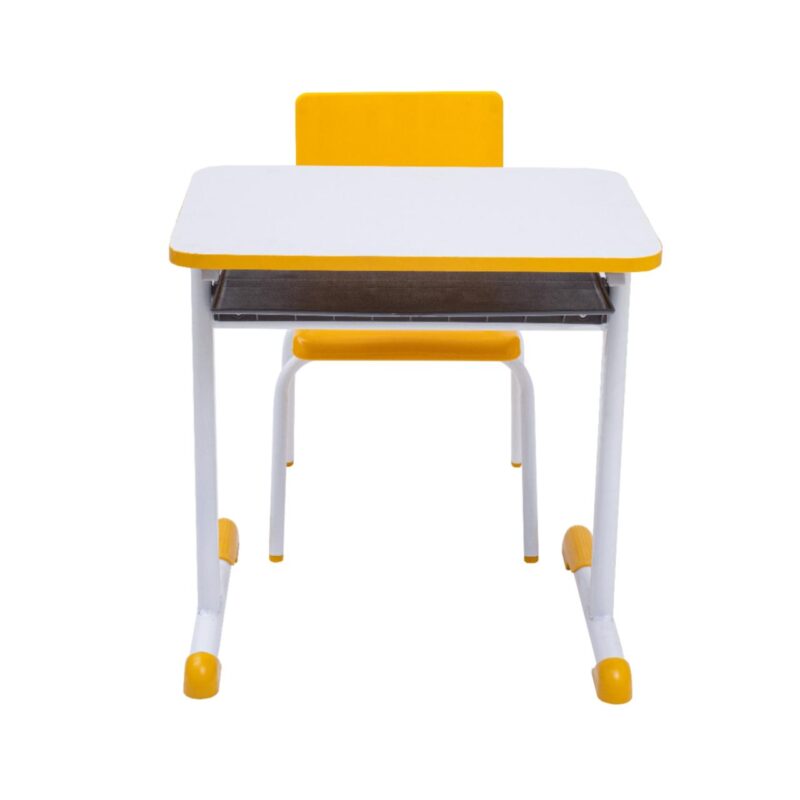 Kit Escolar Individual AMARELO – (Mesa e Cadeira) – JUVENIL – MDF – COR AMARELO – 40094 MÓVEIS JINFLEX Conjunto Escolar 3