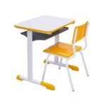 Kit Escolar Individual AMARELO – (Mesa e Cadeira) – JUVENIL – MDF – COR AMARELO – 40094 MÓVEIS JINFLEX Conjunto Escolar 8