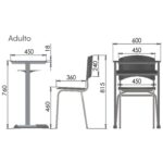 Kit Escolar Individual AZUL – (Mesa e Cadeira) – ADULTO – MADEIRA – COR AZUL – 40095 MÓVEIS JINFLEX Adulto 9