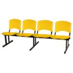 Cadeira Longarina PLASTICA 4 Lugares Cor Amarelo 33097 MÓVEIS JINFLEX Longarinas 6