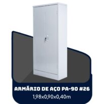 Armário de Aço PA 90 #26 – 1,98×0,90×0,40m – SA – 13120 MÓVEIS JINFLEX Armário de Aço