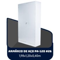 Armário de Aço PA 120 #26 – 1,98×1,20×0,40m – SA – 13121 MÓVEIS JINFLEX Armário de Aço