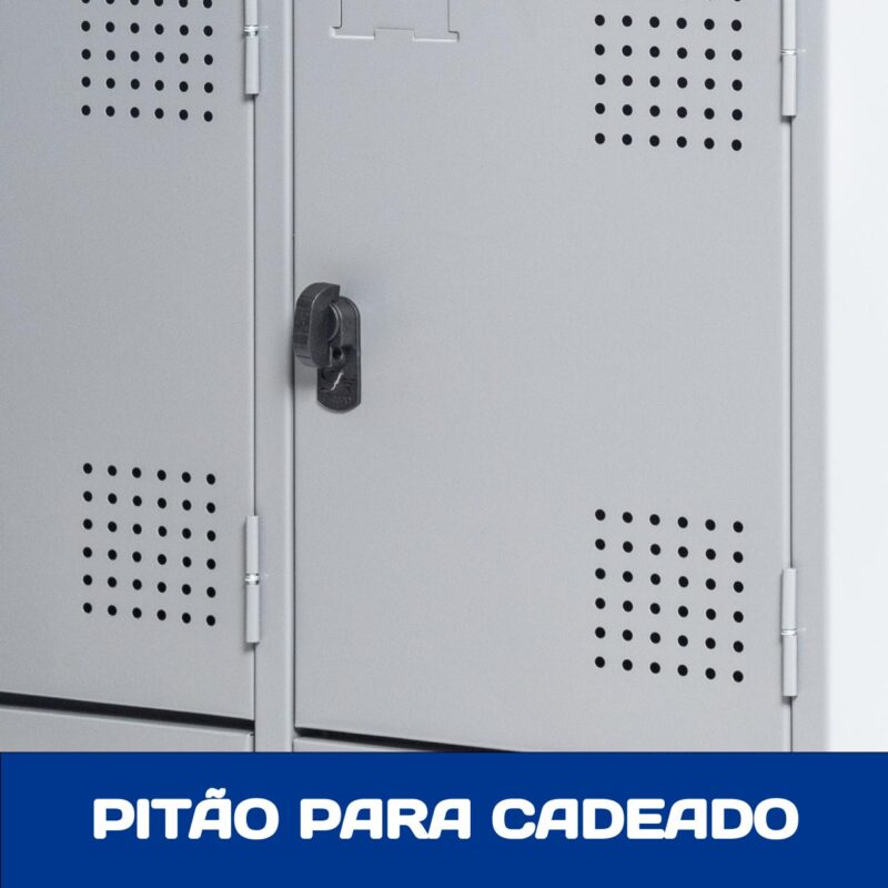 Armário Roupeiro de Aço c/ 06 Portas GRANDES – 1,95×0,92×0,40m – SA – CZ/CZ – 14009 MÓVEIS JINFLEX Roupeiro de Aço 5