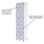 Armário Roupeiro de Aço c/ 10 Portas PEQUENAS – 1,95×0,62×0,40m – SA – CZ/CZ – 14010 MÓVEIS JINFLEX Roupeiro de Aço 8