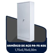 Armário de Aço PA 75 #26 – 1,75×0,70×0,30m – SA – 13119 MÓVEIS JINFLEX Armário de Aço