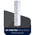 Armário Roupeiro de Aço c/ 04 Portas PEQUENAS 1,95×0,34×0,40m PEQUENAS – SA – CZ/CZ – 14011 MÓVEIS JINFLEX Roupeiro de Aço 6