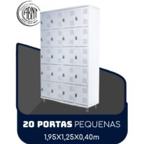 Roupeiro de Aço 20 portas Pequenas – 1,95×1,25×0,40m – CZ/CZ – SA – 14004 MÓVEIS JINFLEX Roupeiro de Aço