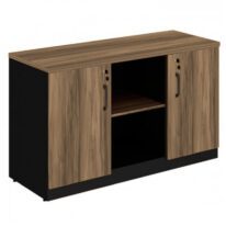 Armário Baixo Credenza – 1,20×0,74X0,45m NOGAL SEVILHA/PRETO – 21412 MÓVEIS JINFLEX Linha 40 mm