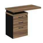 Mesa AUXILIAR c/ 03 Gavetas Pedestal NOGAL SEVILHA/PRETO – 21421 MÓVEIS JINFLEX Linha 40 mm 6